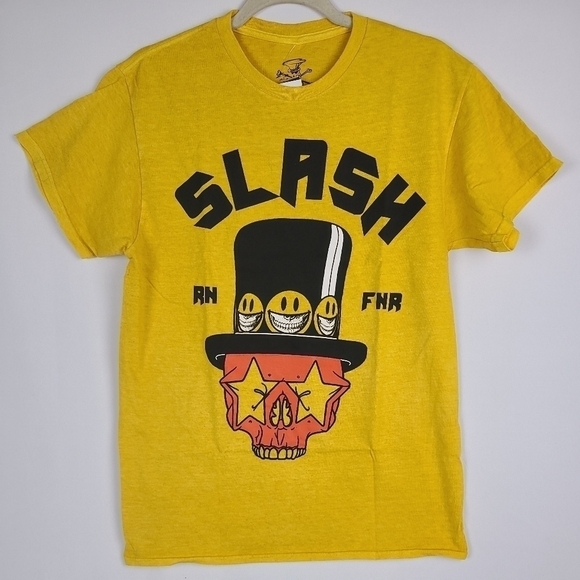 NEW Forever 21 Womens Yellow SLASH RN FNR Graphic T-shirt. Sz S/M. NWT - Picture 1 of 4